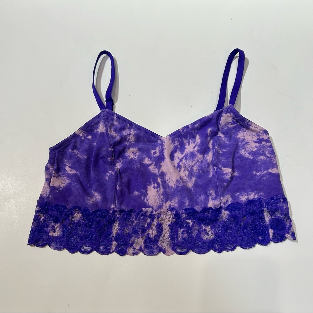 PINK Victoria's Secret Lace Trim Purple Tie Dye Bralette